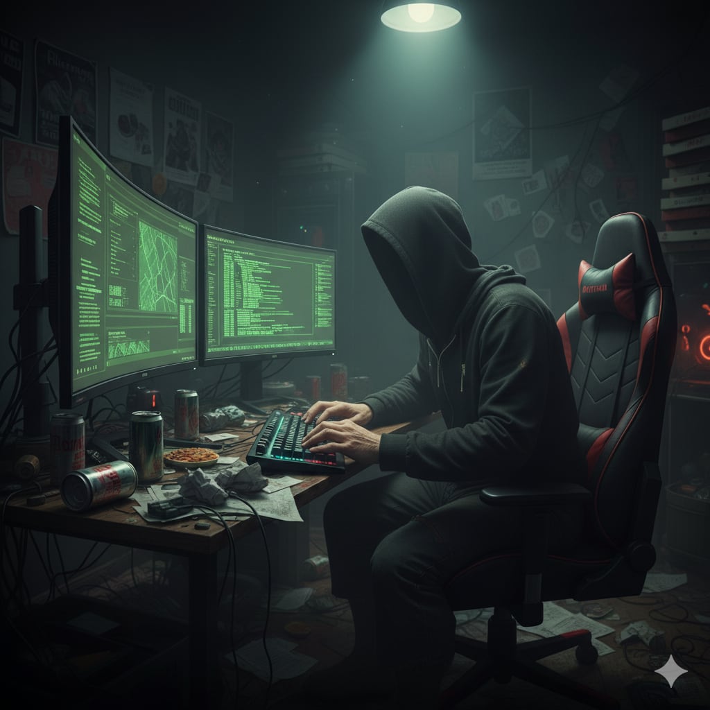 Descubre el fascinante y perturbador universo de los "trolls" de internet. Esta imagen captura la esencia de un troll digital, anónimo y absorto en su pantalla, representando la figura detrás de los comentarios negativos y el acoso en línea. Exploramos las motivaciones psicológicas, el impacto en las redes sociales y cómo identificarlos. Una mirada profunda a un fenómeno que define gran parte de nuestra interacción digital.