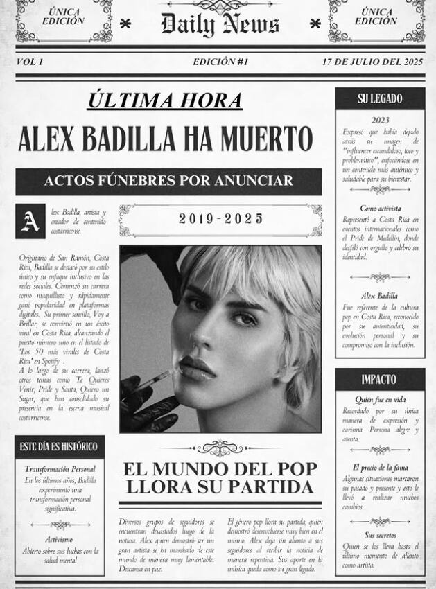 Alex Badilla, cantante e influencer