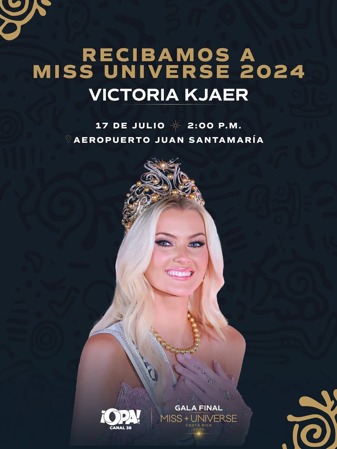 Miss Universo 2024, Victoria Kjaer, aterriza en Costa Rica este día y a esta hora