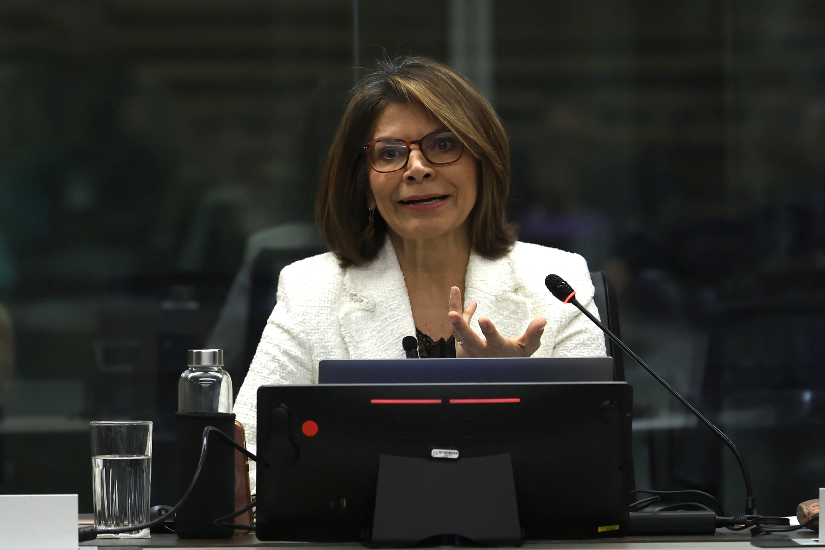 14/08/2025, San José, Asamblea Legislativa, comparecencia de la ex presidente de la república Laura Chinchilla en la comisión de Seguridad y Narcotráfico.