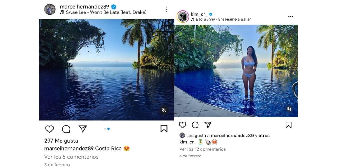 Marcel Hernández y la modelo estuvieron en el mismo lugar el primer fin de semana de febrero