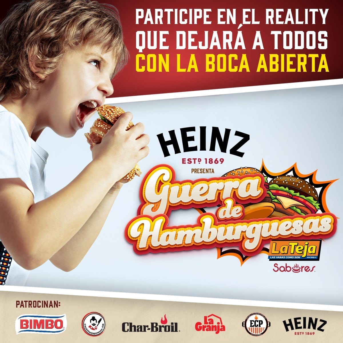Armamos una “Guerra de Hamburguesas” para buscar la mejor y más original del país. Andamos buscando a 12 emprendedores de todo el país, mayores de 18 años, para que, en medio de un “Reality Show”, nos demuestren que hacen la más rica y original hamburguesa de Tiquicia