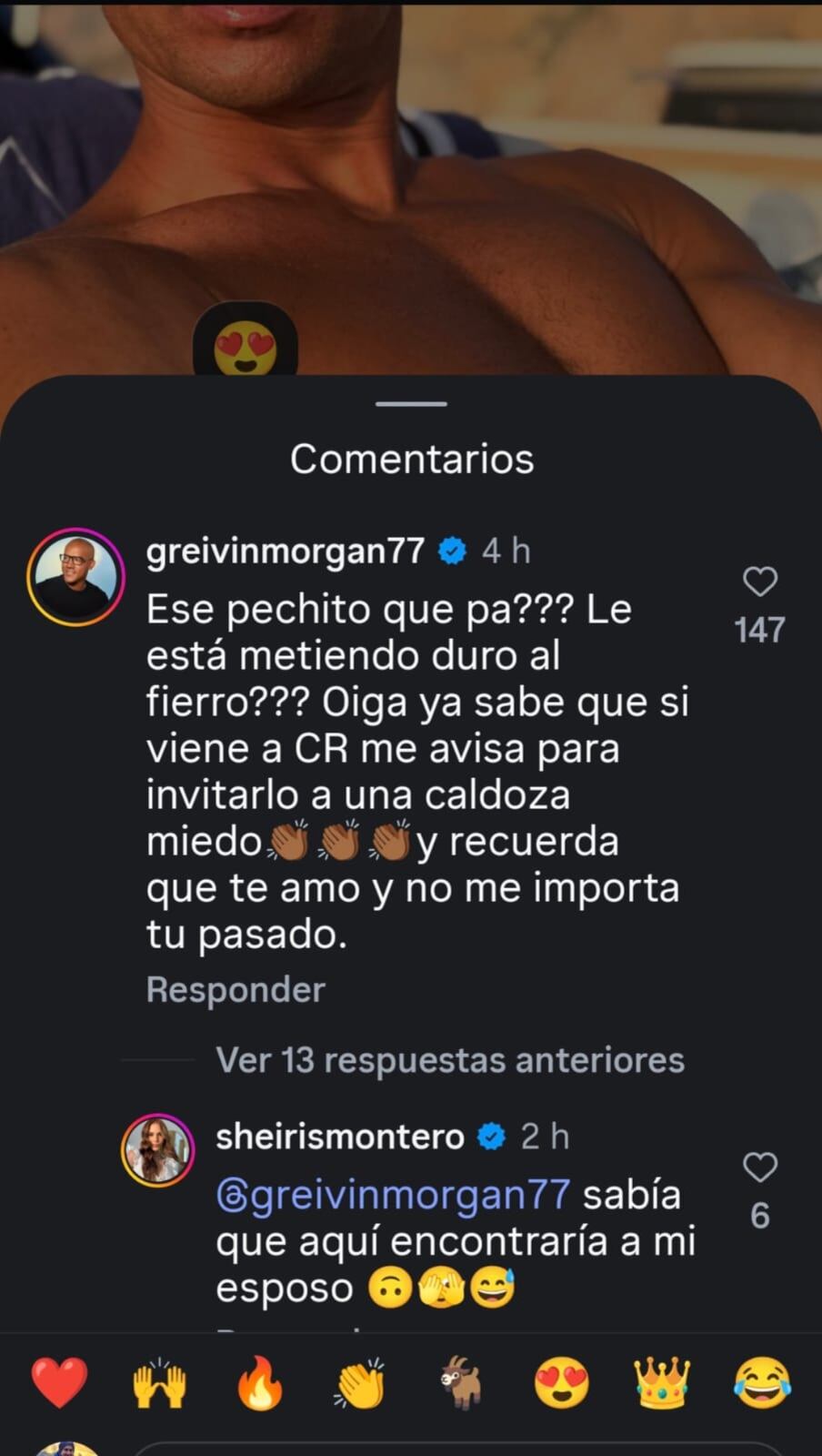 Cristiano Ronaldo sorprendió con esta foto y el modelo Greivin Morgan fue uno que le comentó.
