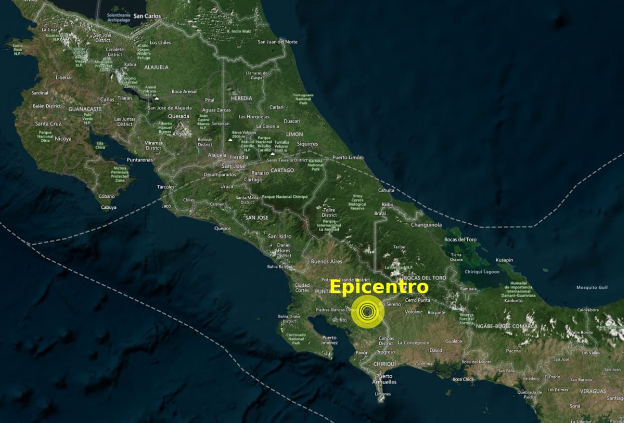 Ovsicori confirmó que este sábado 25 de octubre se registró otro temblor, esta vez con epicentro en Coto Brus.