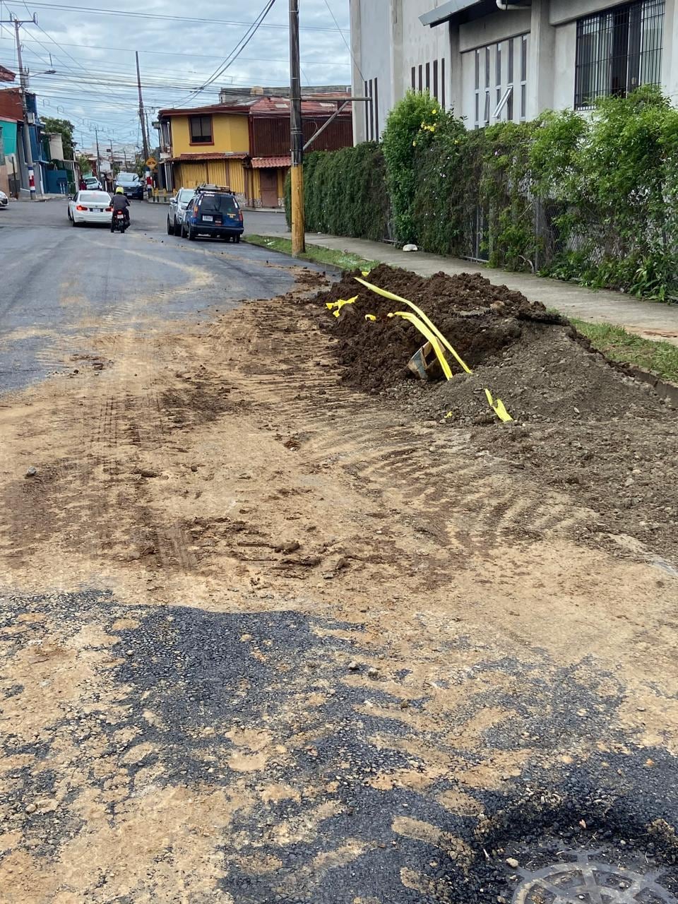 Rastros de tierra se quedaron en la calle