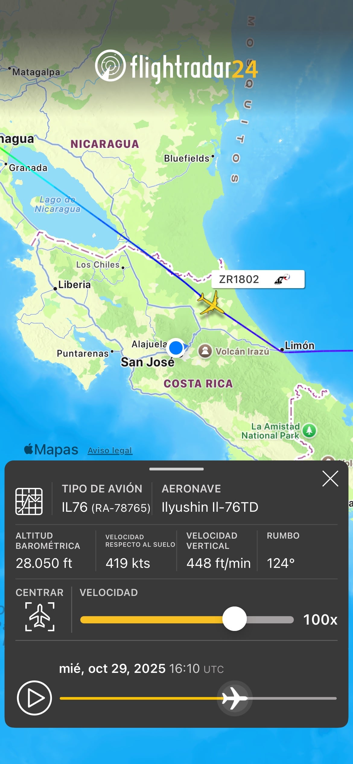 ¿Qué hacía un avión ruso, con aparentes fines militares, volando sobre Costa Rica?