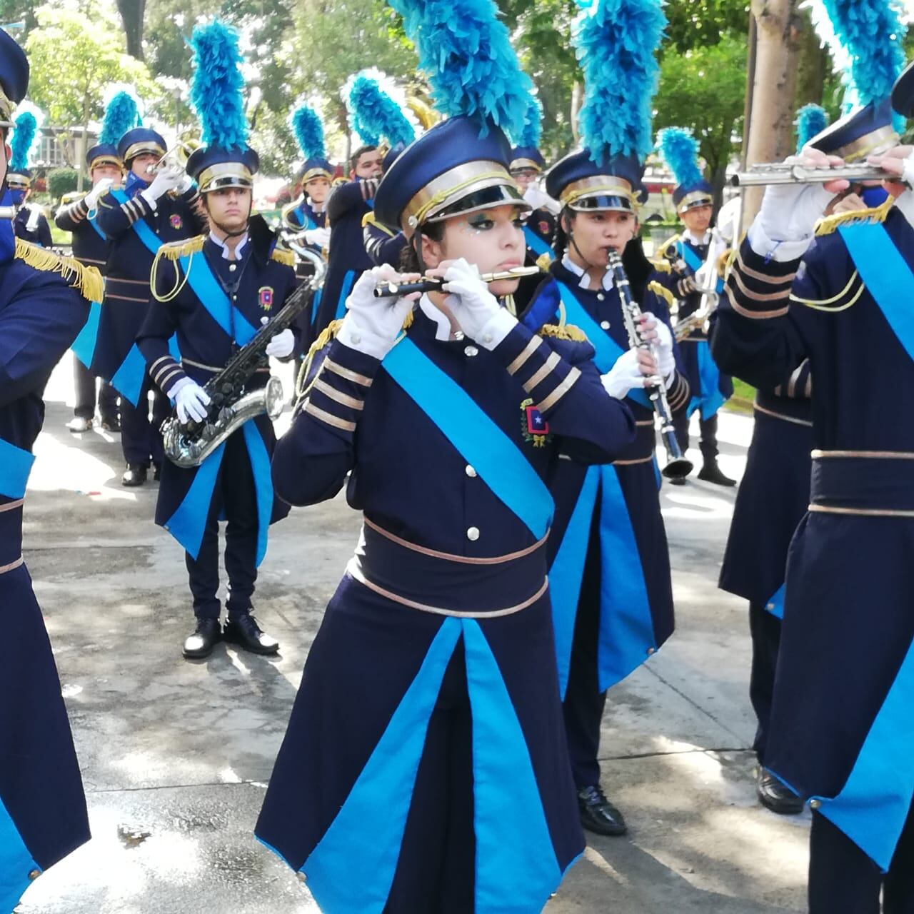 Valerie Marrero Quesada, de Turrialba, integra la banda municipal de San José que tocó en el acto cívico en el Parque Nacional como parte de las celebraciones del 15 de setiembre en el bicentenario de la Independencia de Costa Rica
