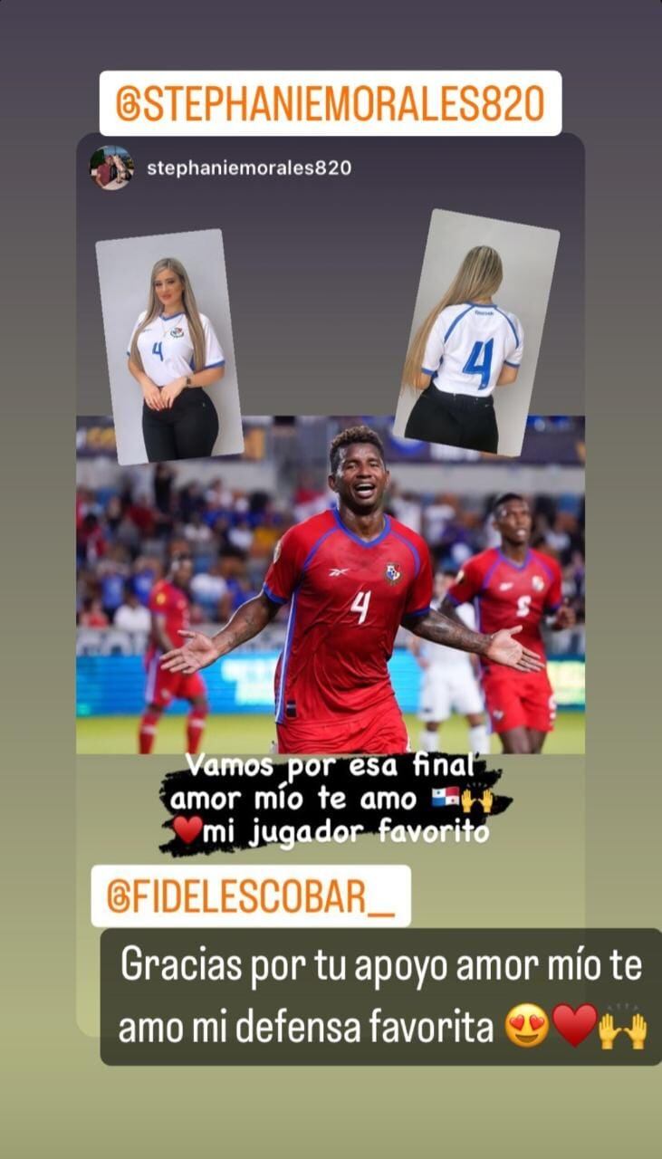 Stephanie Morales es la pareja del defensor panameño Fidel Escobar. Instagram.