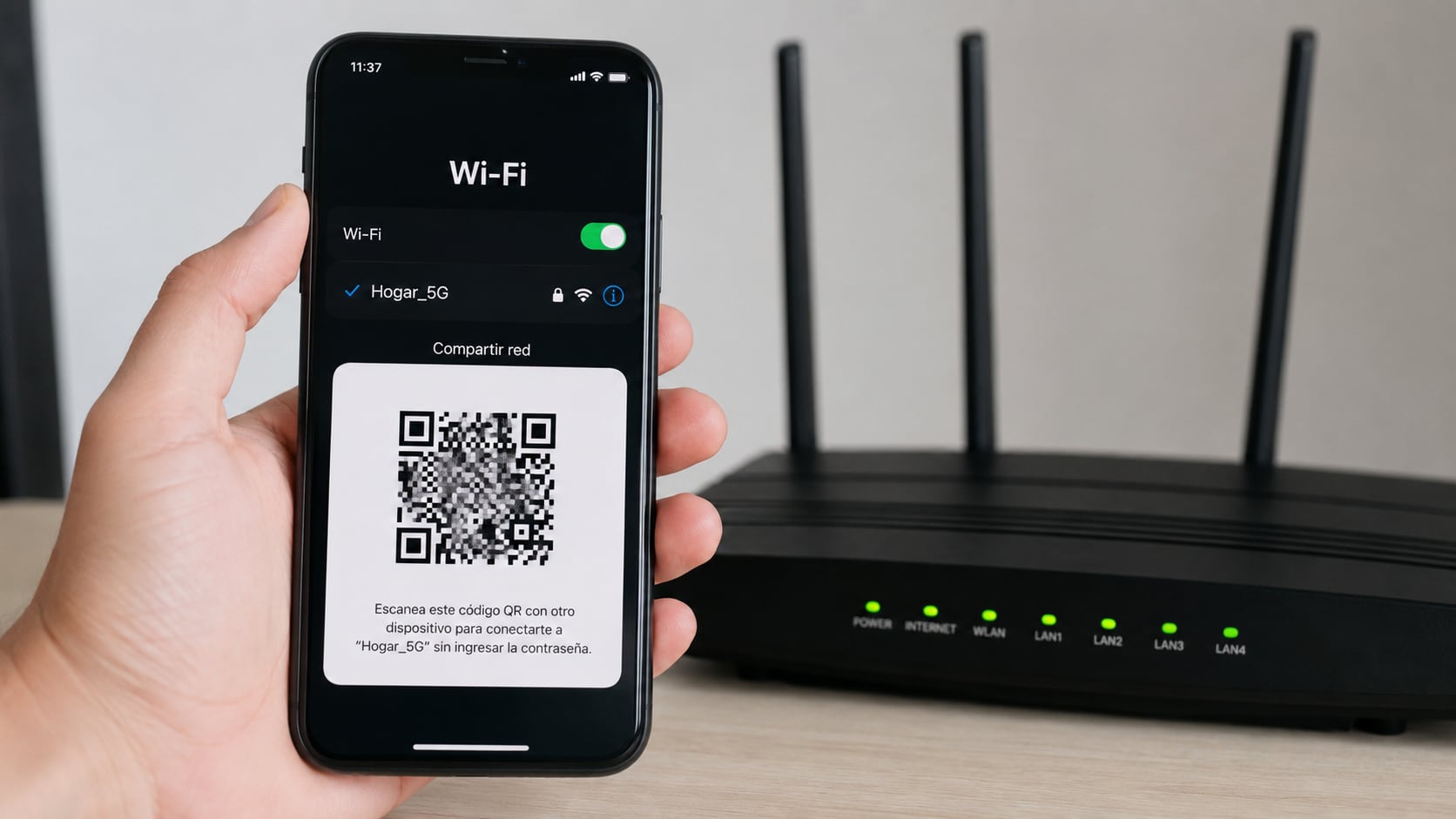 Existen métodos seguros para acceder a una red WiFi mediante códigos QR, funciones de Apple, redes de invitados y hotspot móvil.