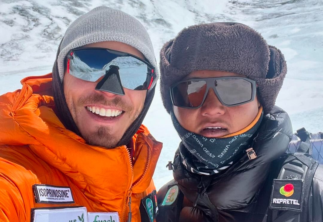 Daniel Vargas en su expedición por conquistar el Monte Everest 2024.