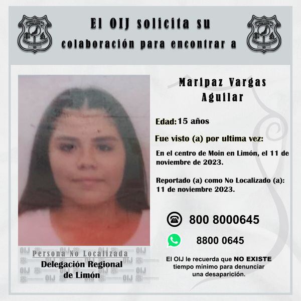 Quinceañeros desaparecidos en esta noviembre del 2023. Foto: OIJ