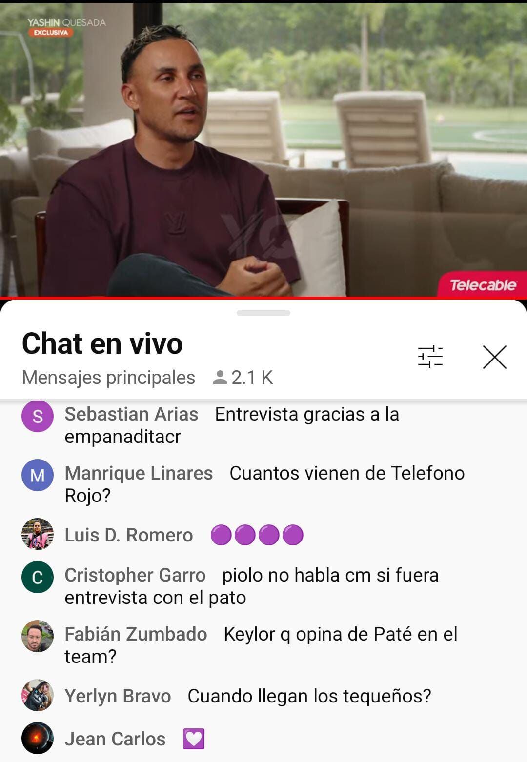Fabián Zumbado se quedará con las ganas de obtener la respuesta de Keylor Navas a su consulta. Foto: Captura de pantalla.