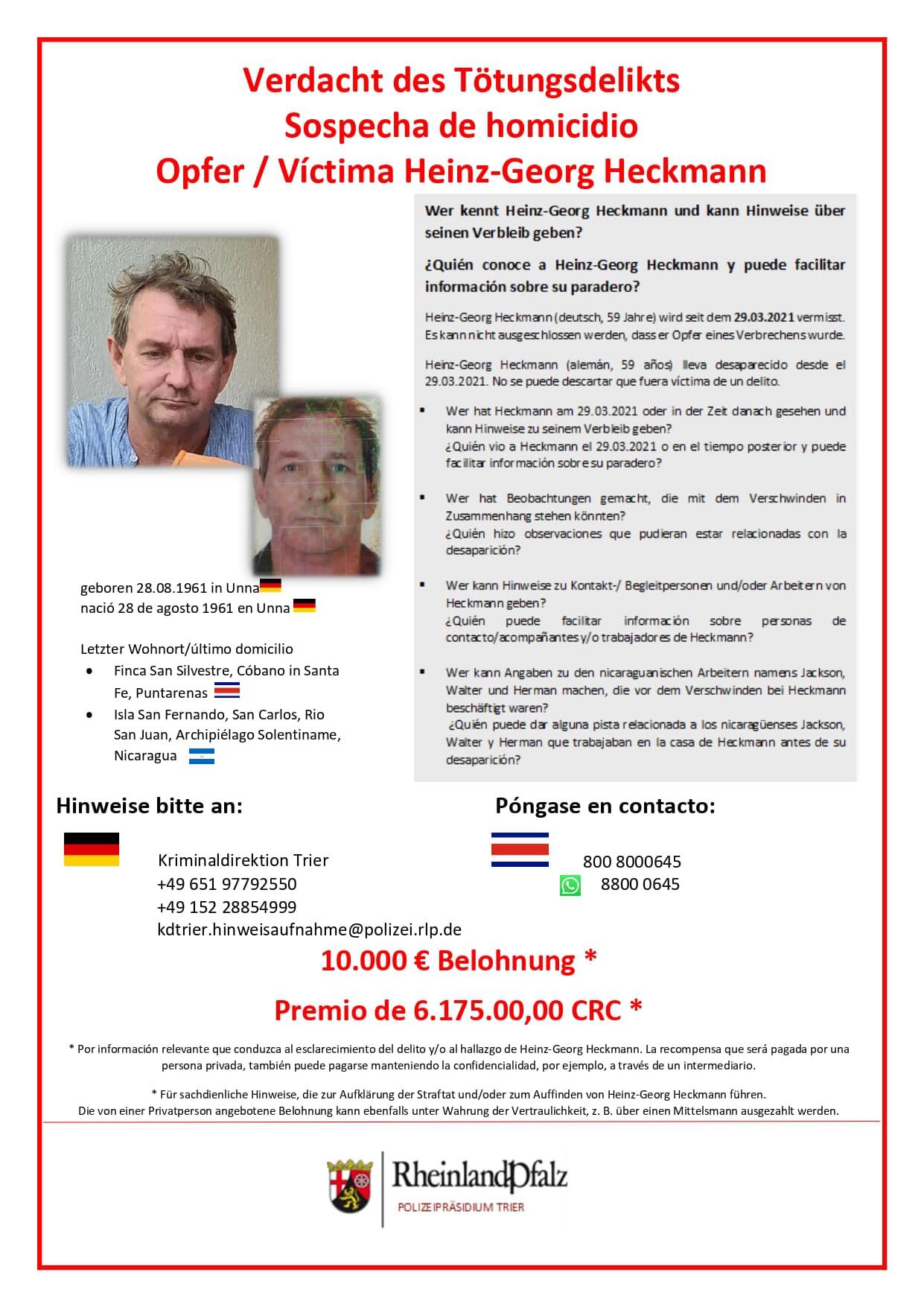 Este fue el afiche publicado por la embajada germana. Foto Facebook.
