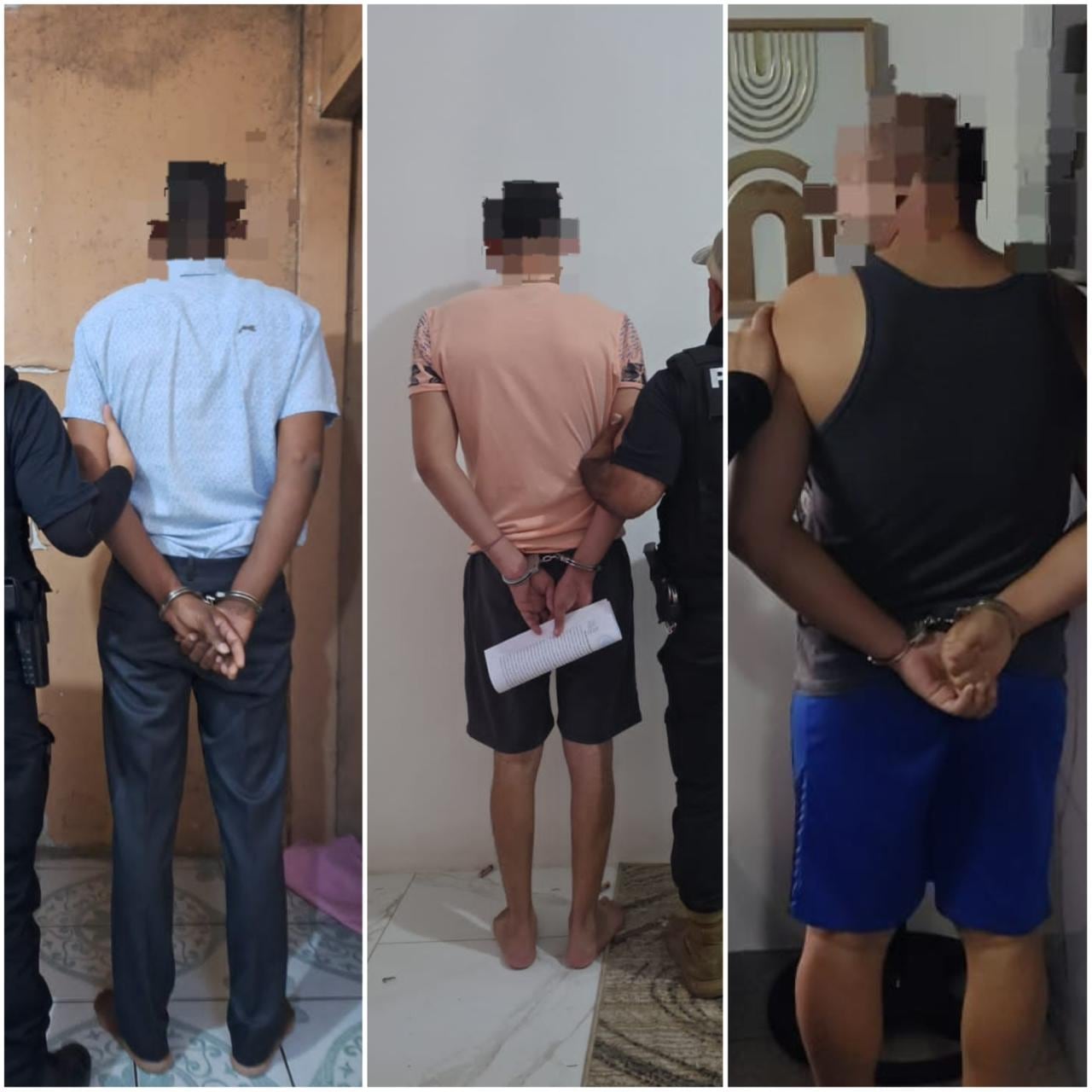 Cuatro sujetos de apellidos Brenes, de 60 años; Cáceres, de 34 años; Brown, 34 años; y Campbell, de 50 años, son sospechosos de estafar a personas ofreciendo lotes ajenos a muy bajo precio. Foto: OIJ