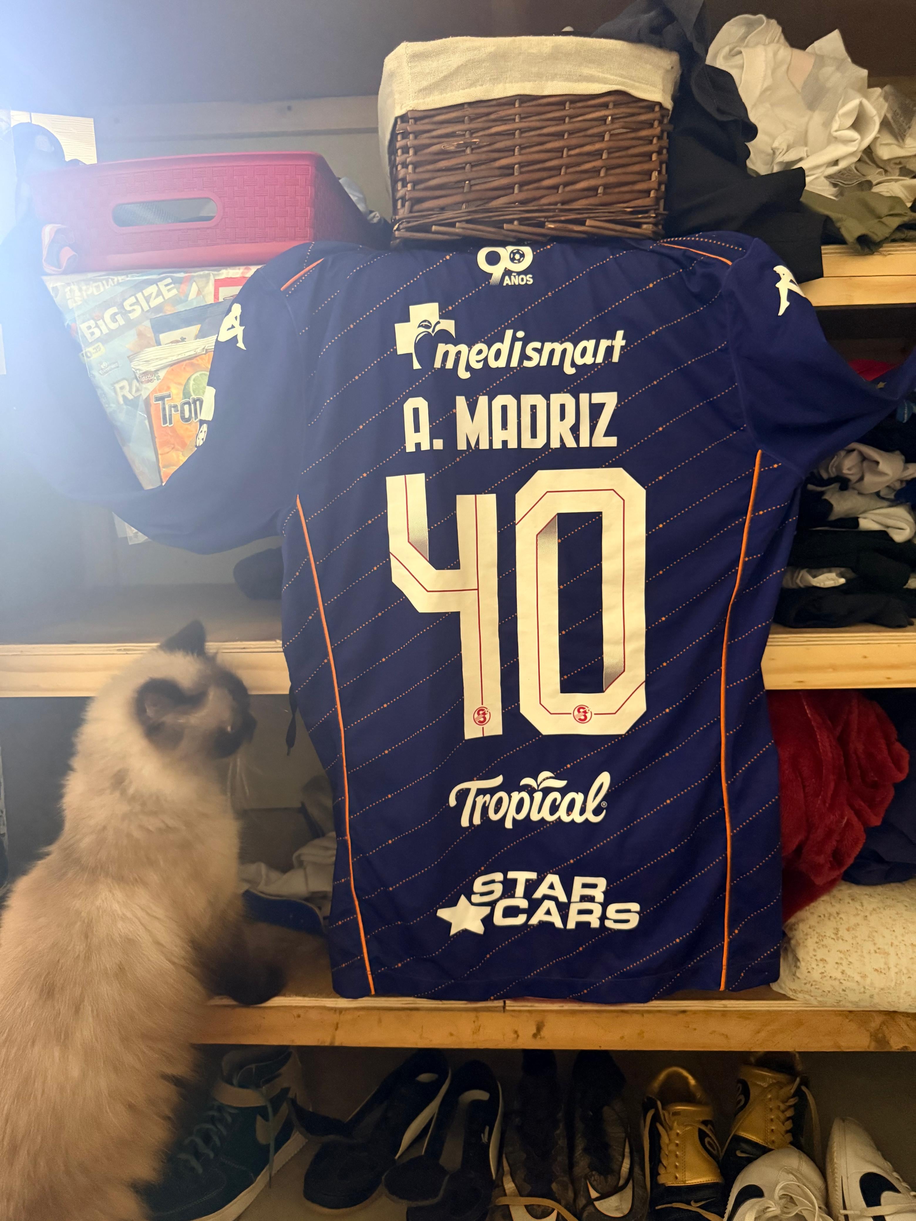 La camisa es como un tesoro que hasta el gatito le anda detrás