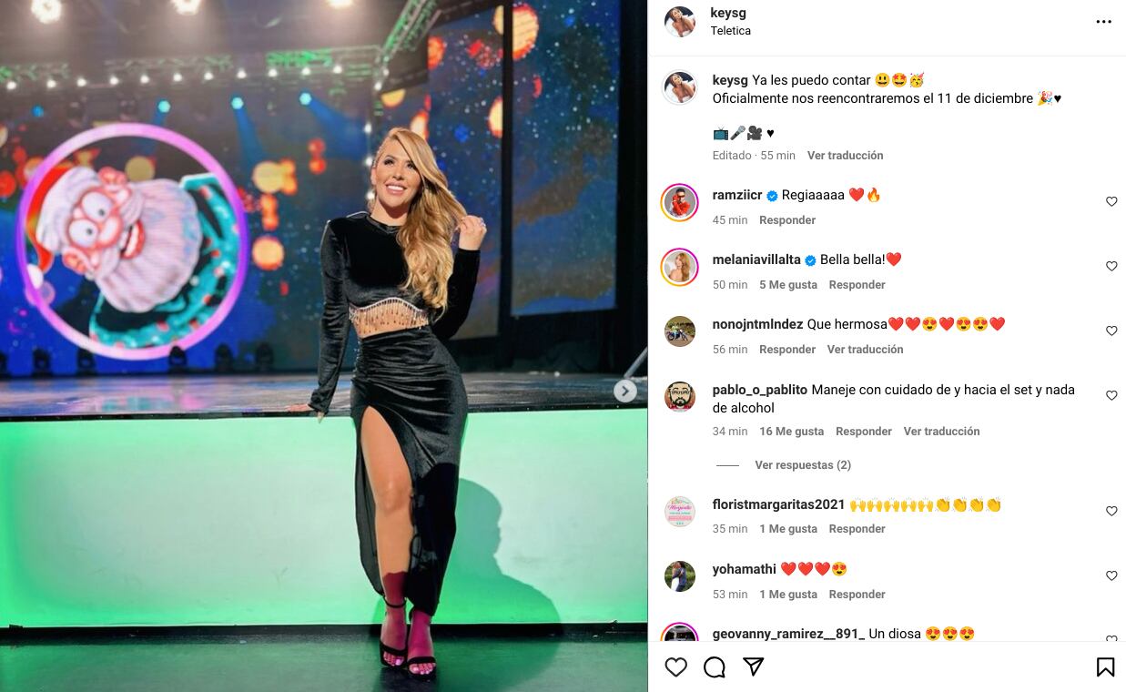 Keyla Sánchez, presentadora de canal 7.