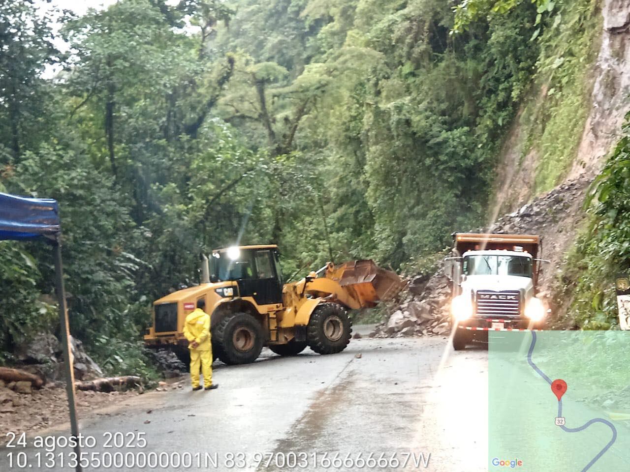Ni fecha, tampoco hora estimada hay para la apertura de la ruta 32 que comunica San José con el Caribe de Costa Rica. Foto: MOPT