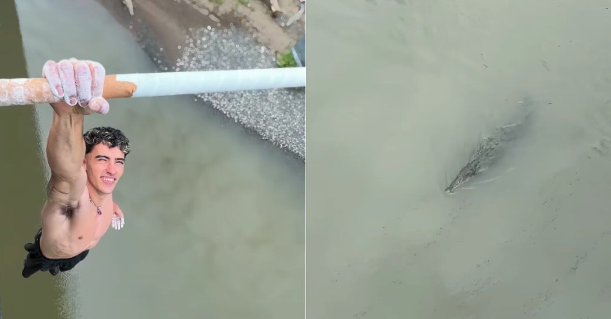 La Fuerza Pública intervino y ordenó al influencer argentino Gero Arias abandonar su peligroso reto sobre el puente del río Tárcoles.