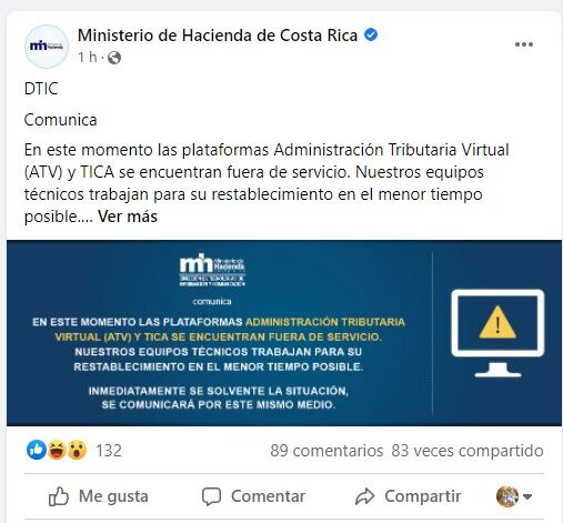 En estos momentos se está viviendo una situación que podría ser muy delicada para el ministerio de Hacienda ya que al parecer piratas informáticos hackearon los sistemas ATV y TICA.