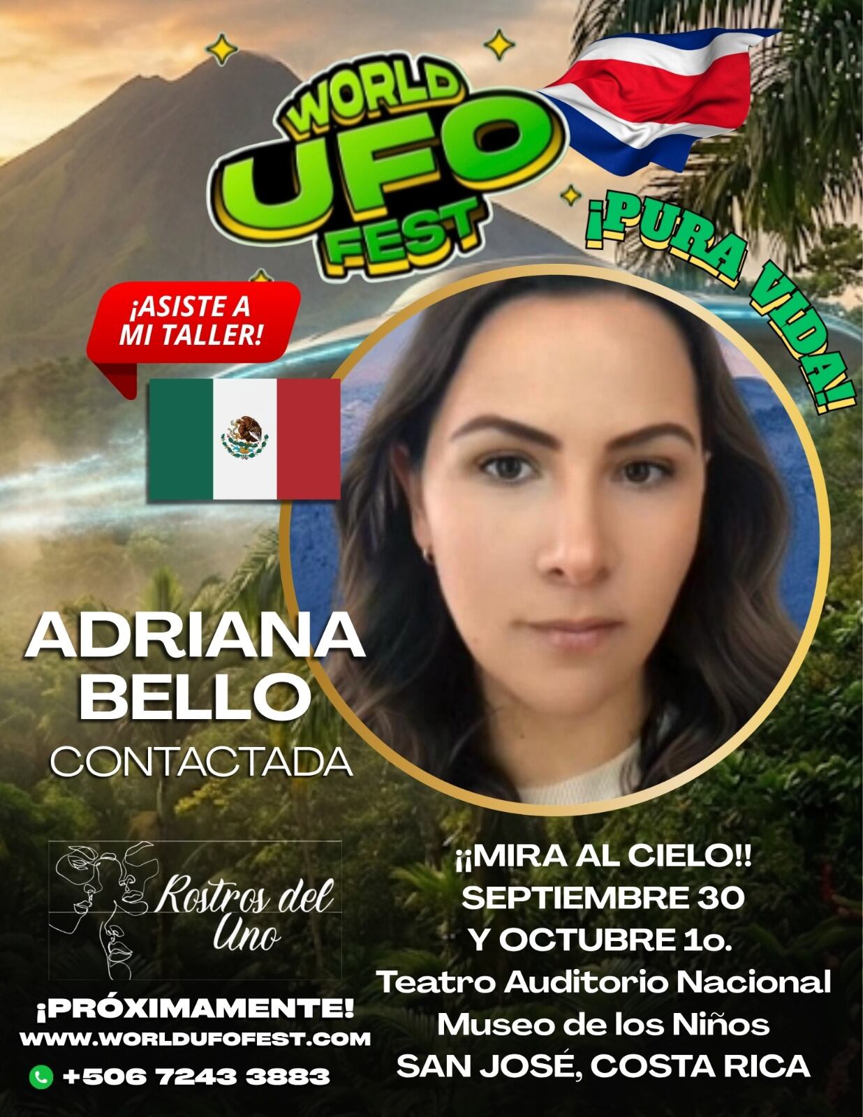 del World UFO Fest (Festival Mundial Ovni), un encuentro internacional que se realizará en el Costa Rica Tennis Club los próximos 30 de setiembre y 1 de octubre y que, según sus organizadores, reunirá a expertos nacionales e internacionales para compartir investigaciones, testimonios y experiencias relacionadas con ovnis