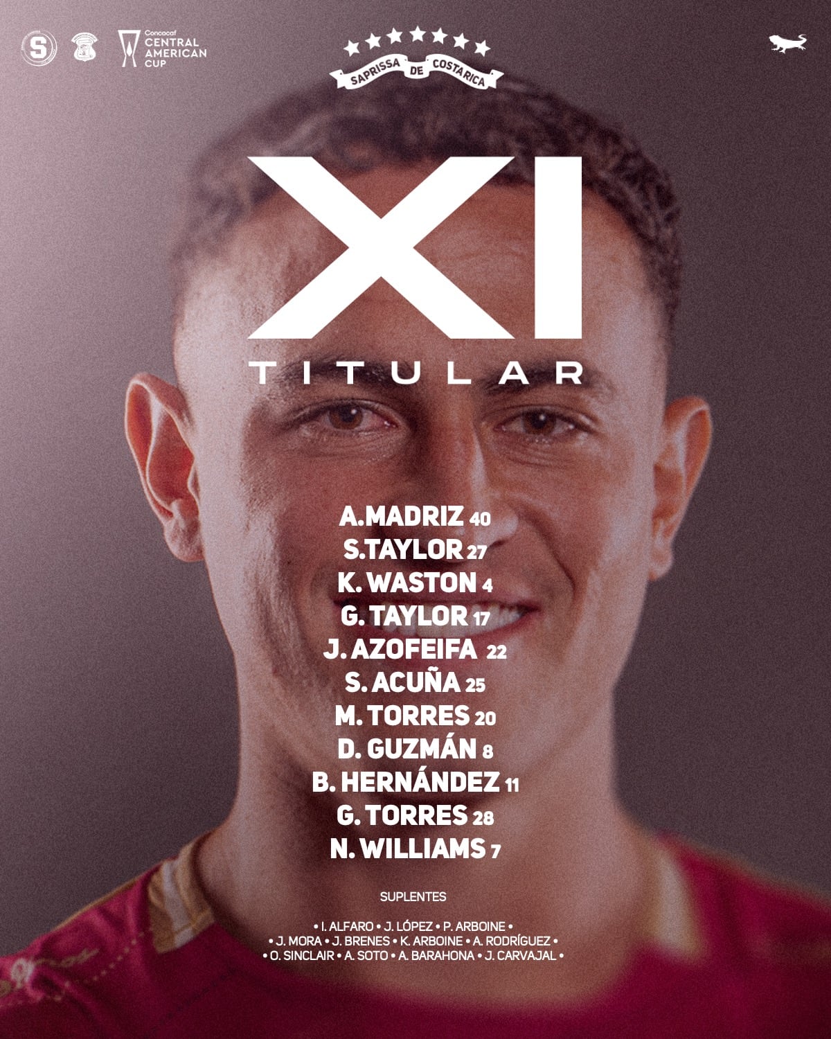 Alineación Saprissa Deportivo Mixco.