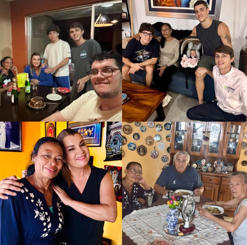 La Periodista Adriana Durán y su familia..