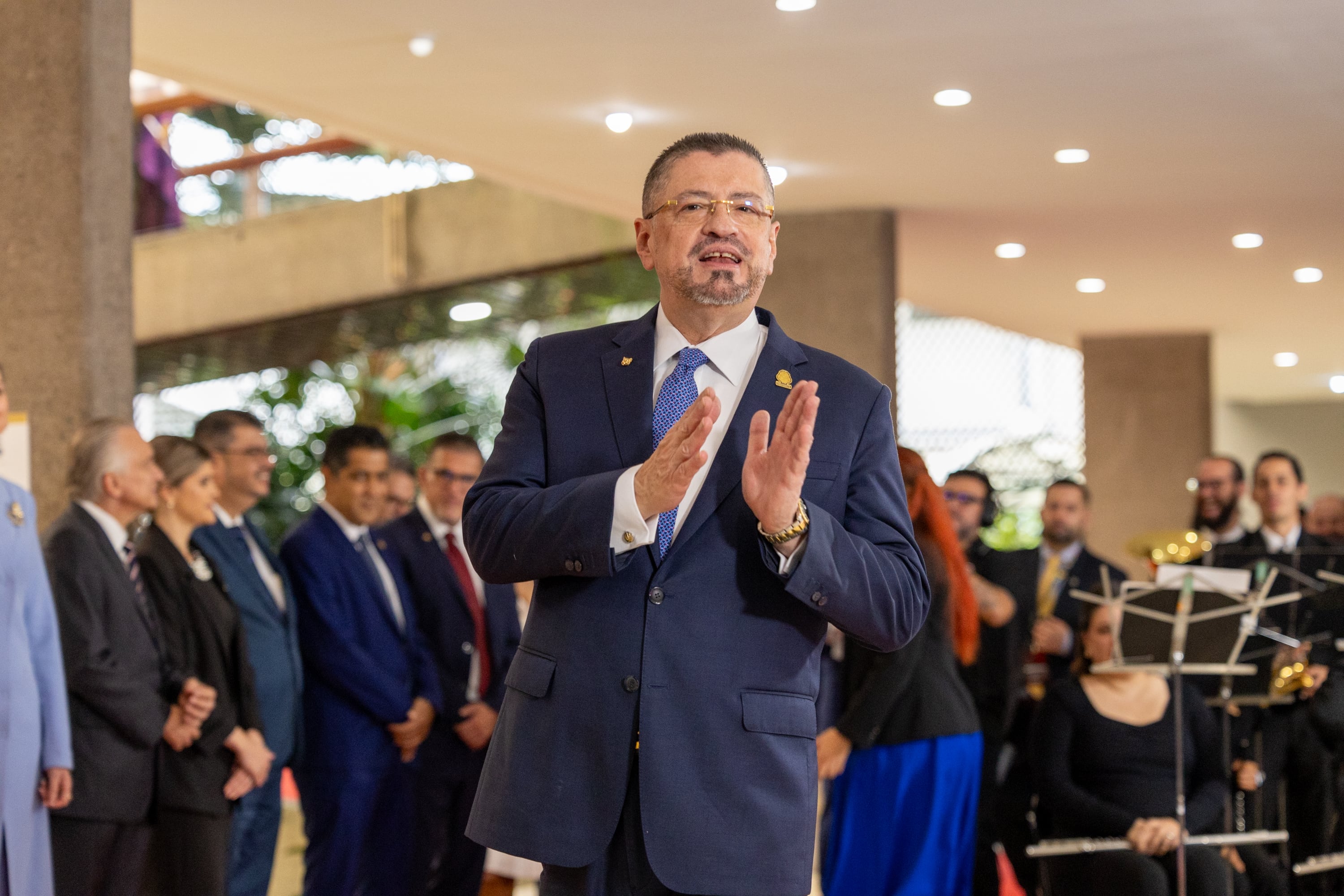 11/11/2024, San José, Casa Presidencial, el presidente Rodrigo Chávez recibe en casa presidencial al presidente de El Salvador Nayib Bukele.