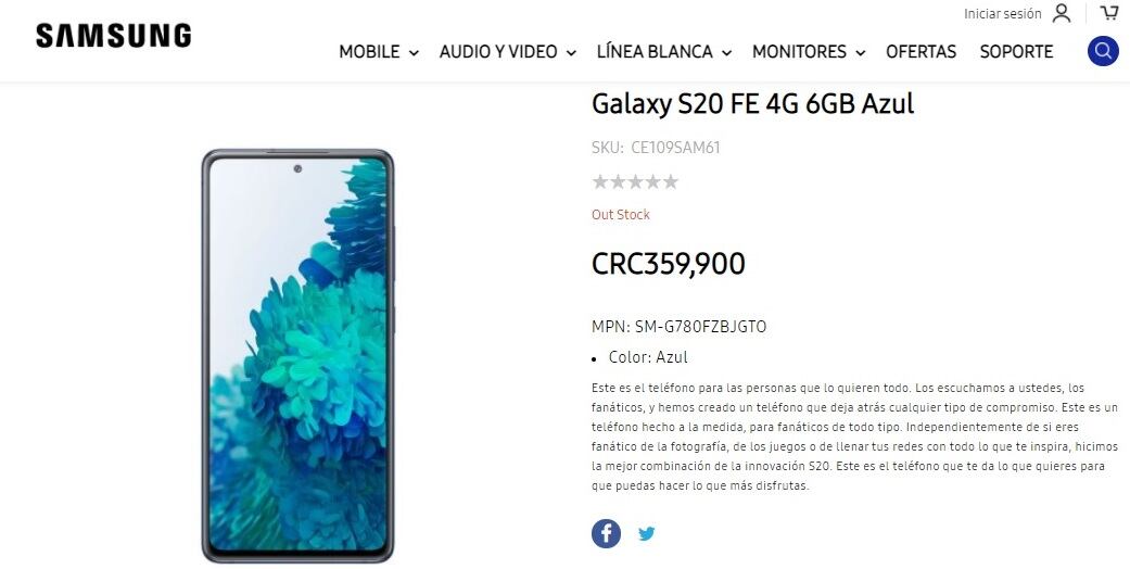 La página oficial en Internet para Costa Rica de la empresa Samsung, la cual es https://tiendasamsung.cr, agarró de majes a más de 50 ticos que el pasado viernes 18 de diciembre, creyeron comprar con todas las de la ley un modelo de teléfono celular.