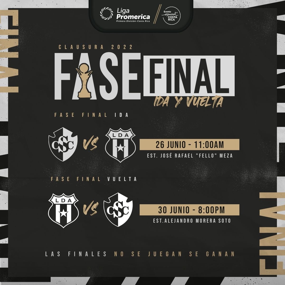 Este será el horario de los juegos de la fase final del torneo. Prensa Unafut.