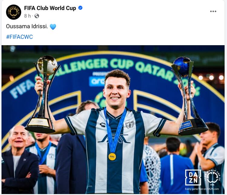 Oussama Idrissi, FIFA felicita a jugador del Pachuca