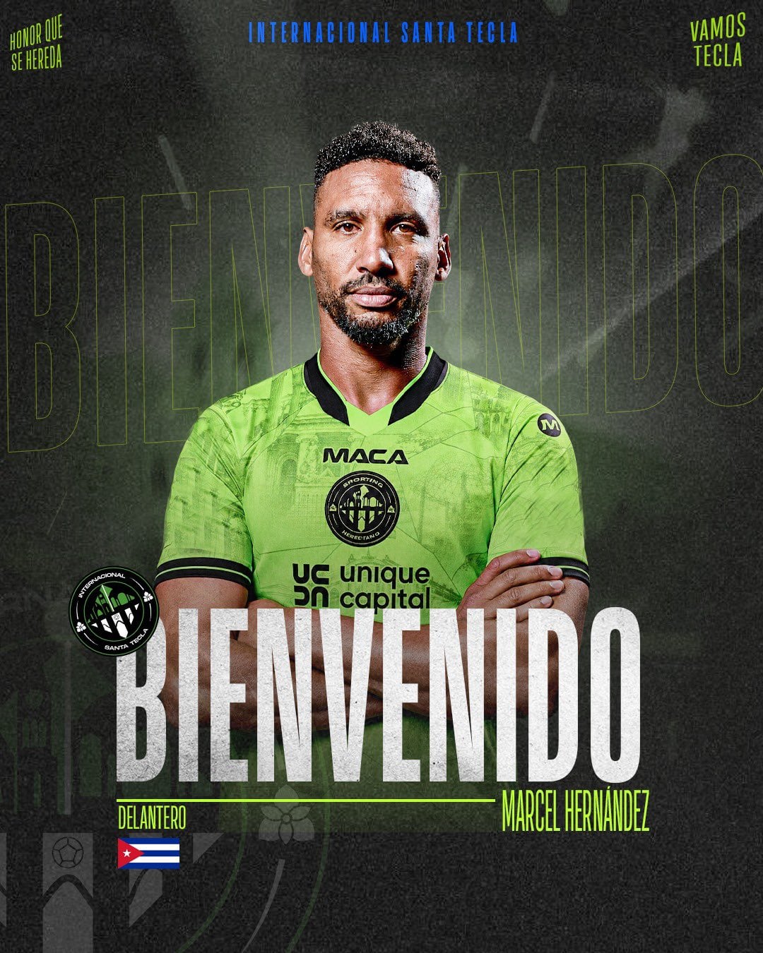 Marcel Hernández fue presentado como jugador del Inter Santa Tecla de El Salvador.