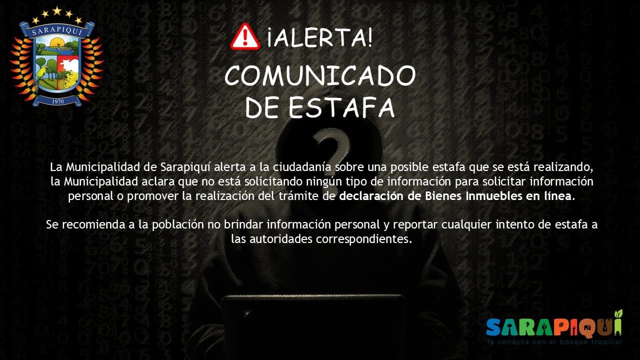 Intento de estafa a nombre de la Municipalidad de Sarapiquí