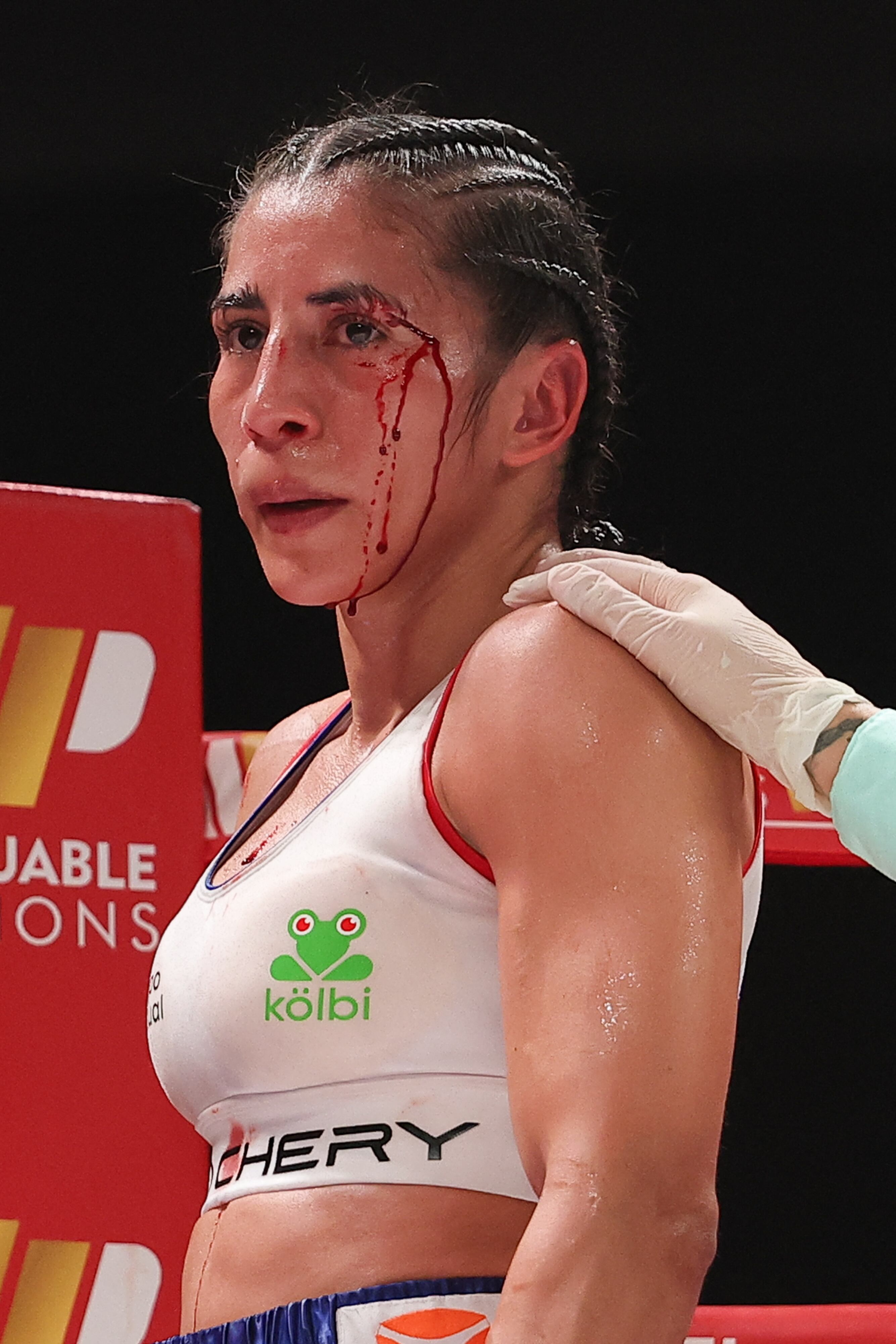 EL PASO, TEXAS - MAY 30: Yokasta Valle during her WBC Jr Flyweight championship bout at El Paso County Coliseum on May 30, 2026 in El Paso, Texas. Ed Mulholland/Getty Images/AFP (Photo by Ed Mulholland / GETTY IMAGES NORTH AMERICA / Getty Images via AFP)