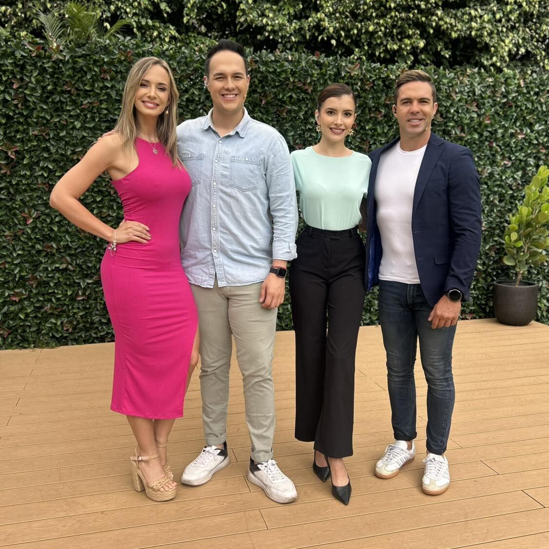 Ítalo Marenco, Maricris Rodríguez, Charlyn López, Rafa Pérez, presentadores de Giros de Repretel