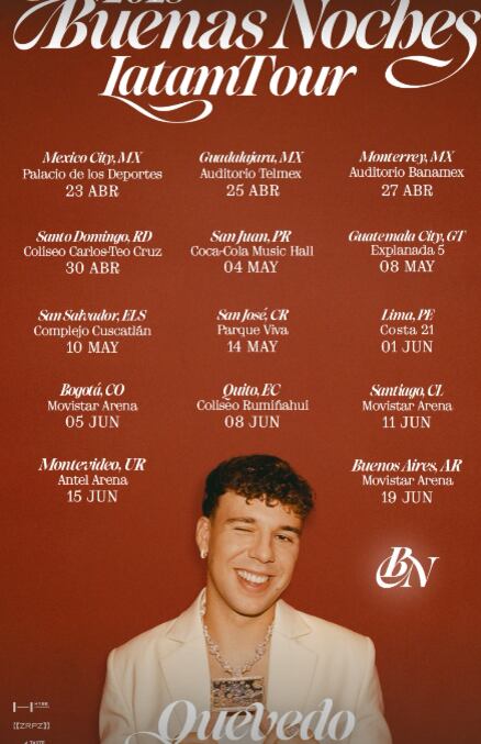 Estas son las fechas de su gira por Latinoamérica.