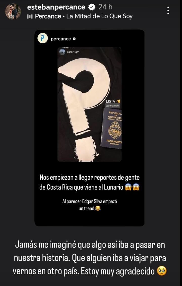 Integrantes de Percance se emocionaron por gesto de los ticos