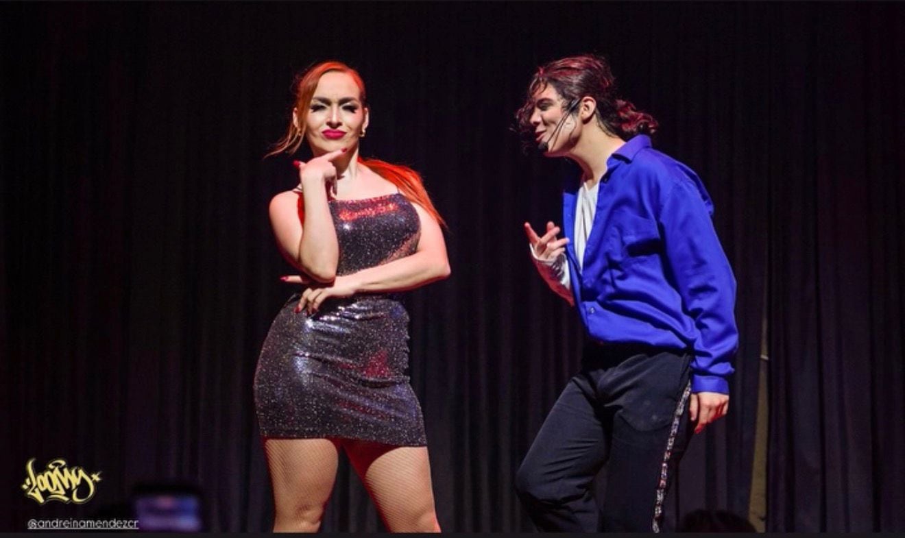 Bailarina Andreína Méndez e Yhan Calderón, imitador de Michael Jackson.