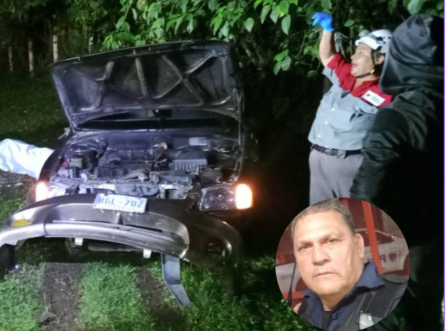 El policía Ronald Jiménez González, de 60 años falleció en un accidente en Sixaola