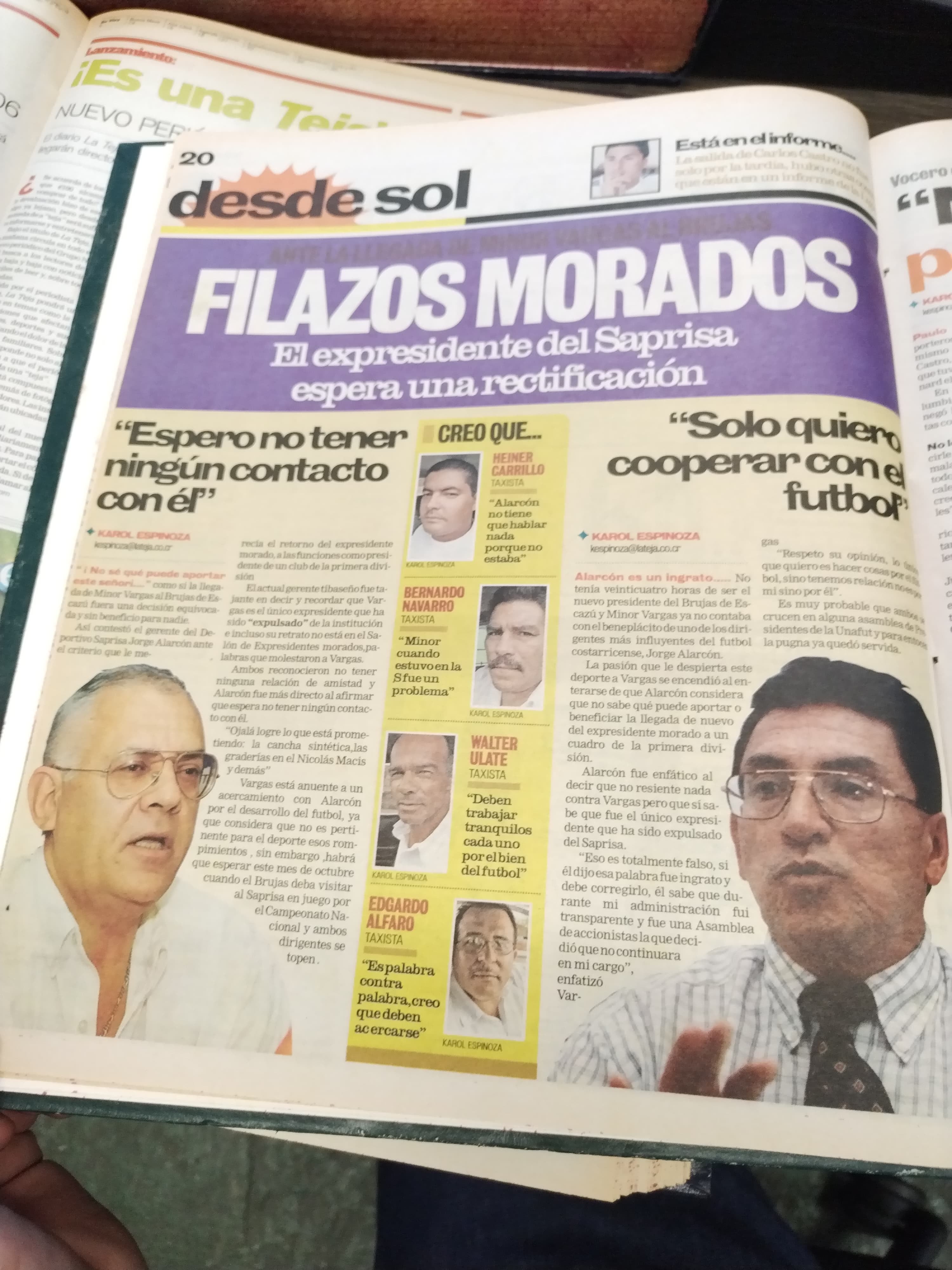 Jorge Alarcón, Minor Vargas, La Teja