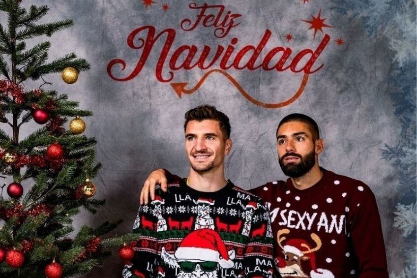 Selección de Bélgica hace fotos de Navidad