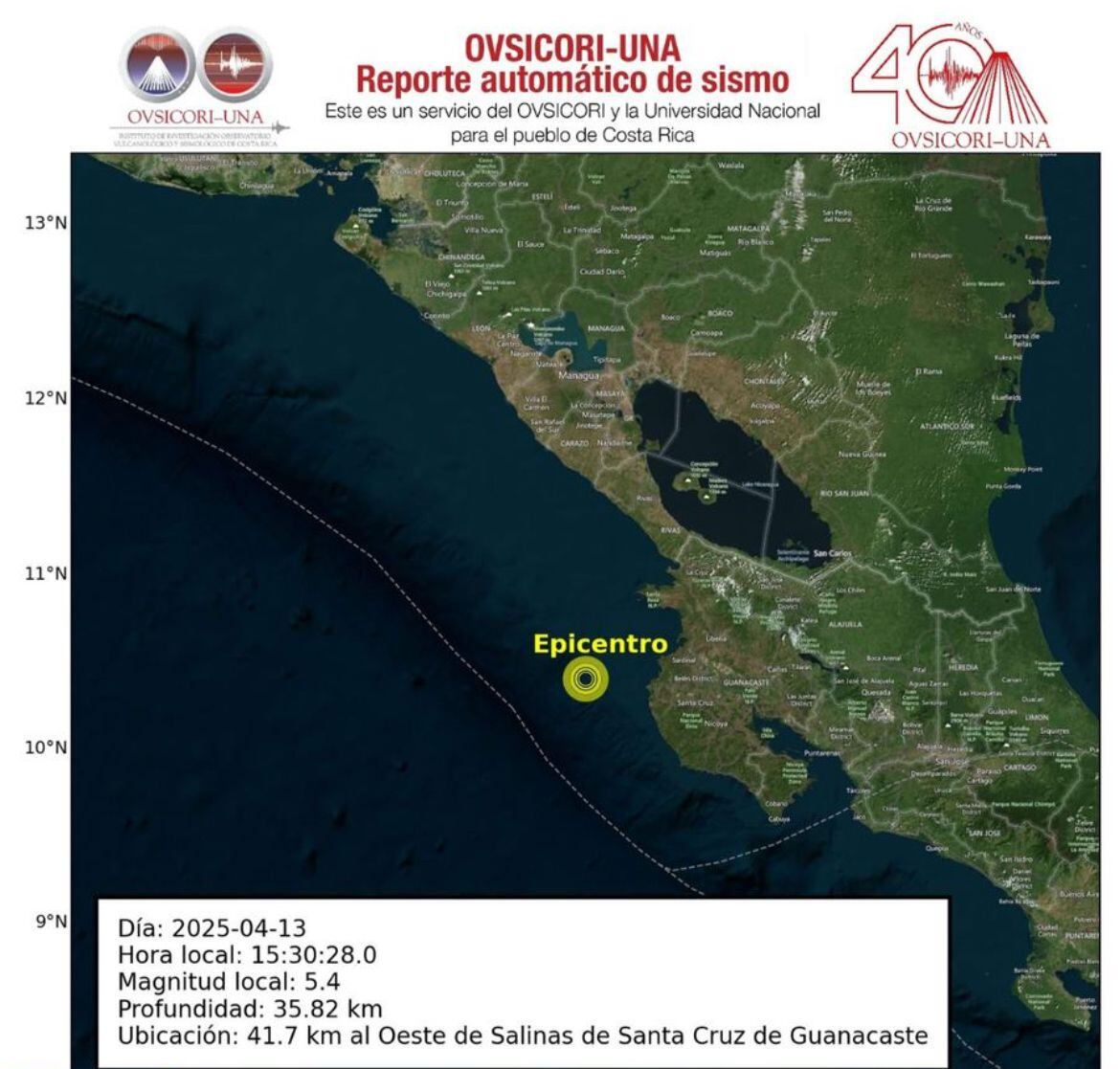 Este domingo se sintió un fuerte temblor de 5,4 grados