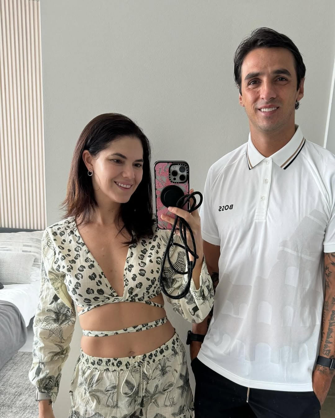 Carolina Jaikel y Bryan Ruiz, exjugador de Liga Deportiva Alajuelense.