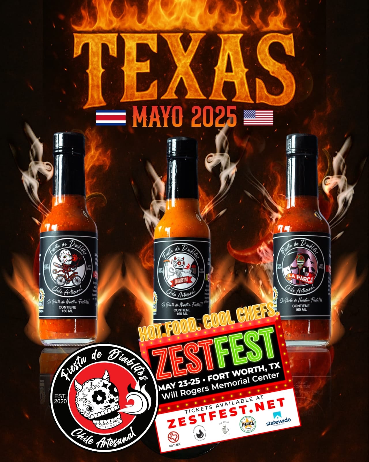 Juan Carlos Bermúdez Varela y su esposa, Andrea Quesada, vecinos de San Antonio de Desamparados, ganaron el chile de oro en el Campeonato Mundial del Chile Picante con su salsa picante Clandestina