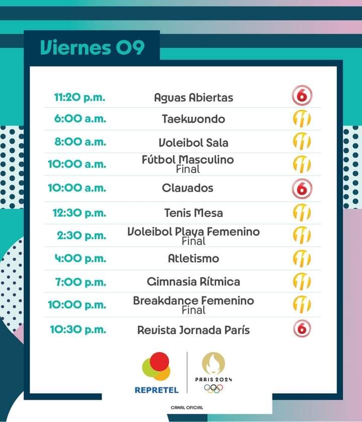 Repretel tiene una atractiva jornada de viernes de París 2024