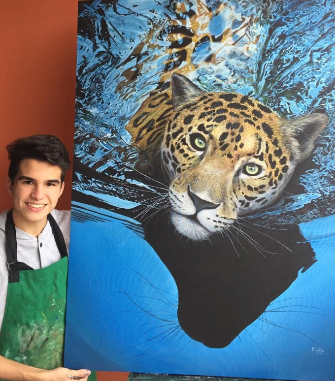 Pintor Roberto Cantillo fue quien compró la camiseta de Araya Vlogs