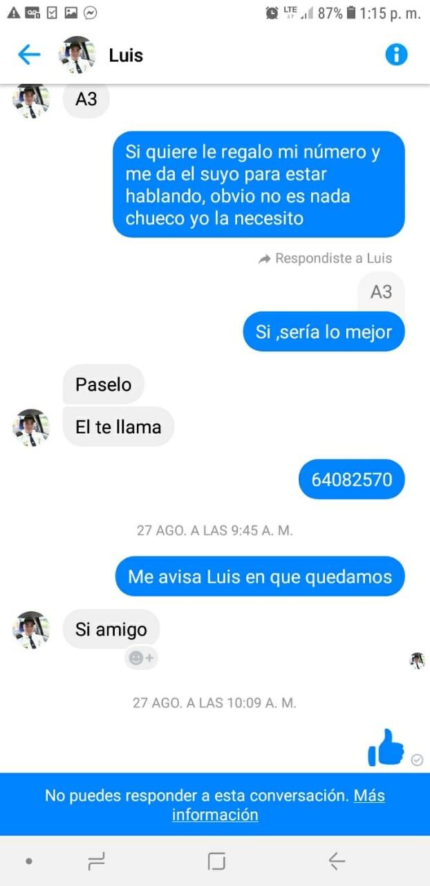 Estafador se hace pasar por oficial de tránsito. Fotos cortesía Luis Salas.