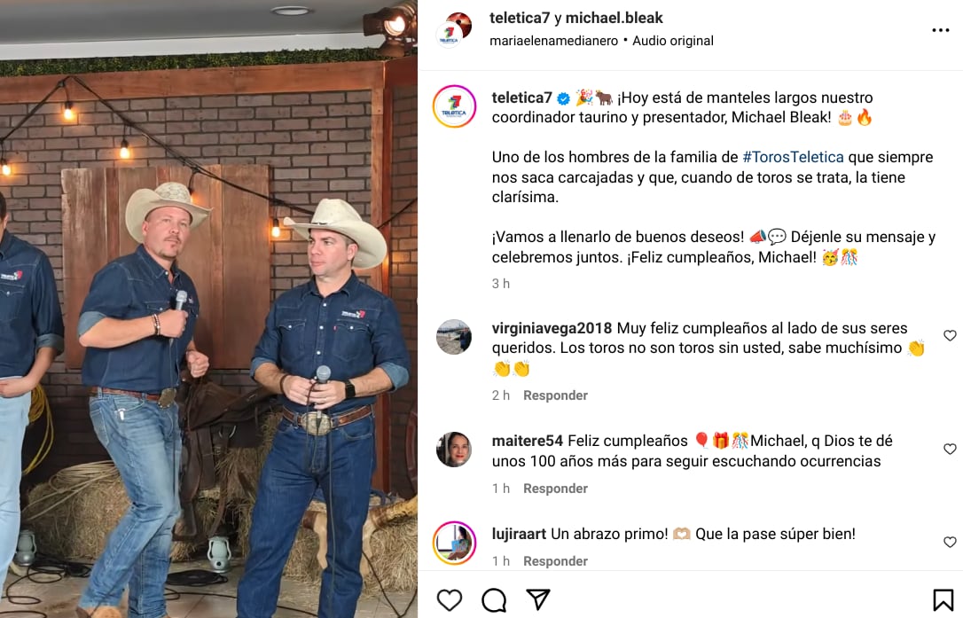 Michael Bleak vive un día muy especial este martes y Teletica no dejó pasar la fecha por alto y lo sorprendió con un gran gesto.