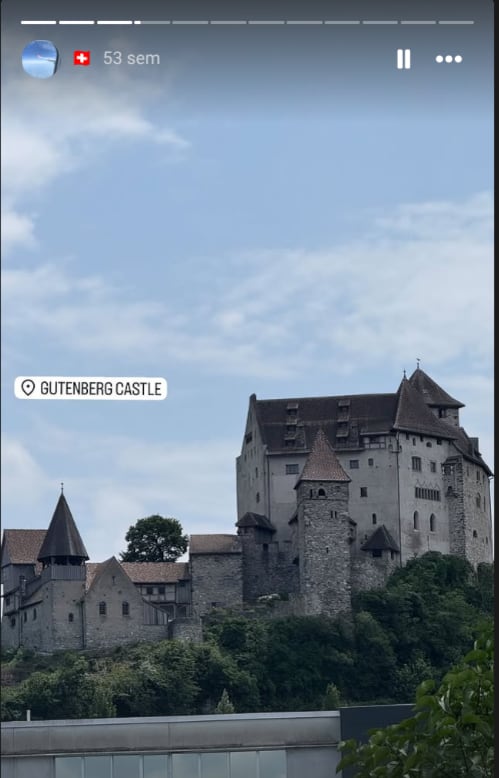 La esposa de Pecho de Rata hizo gala en sus redes sociales de su viaje a Suiza y otros países europeos. Imagen tomada de Instagram.