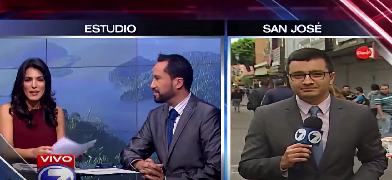 Daniel Céspedes, Natalia Suárez y Juan Manuel Vargas en Telenoticias.