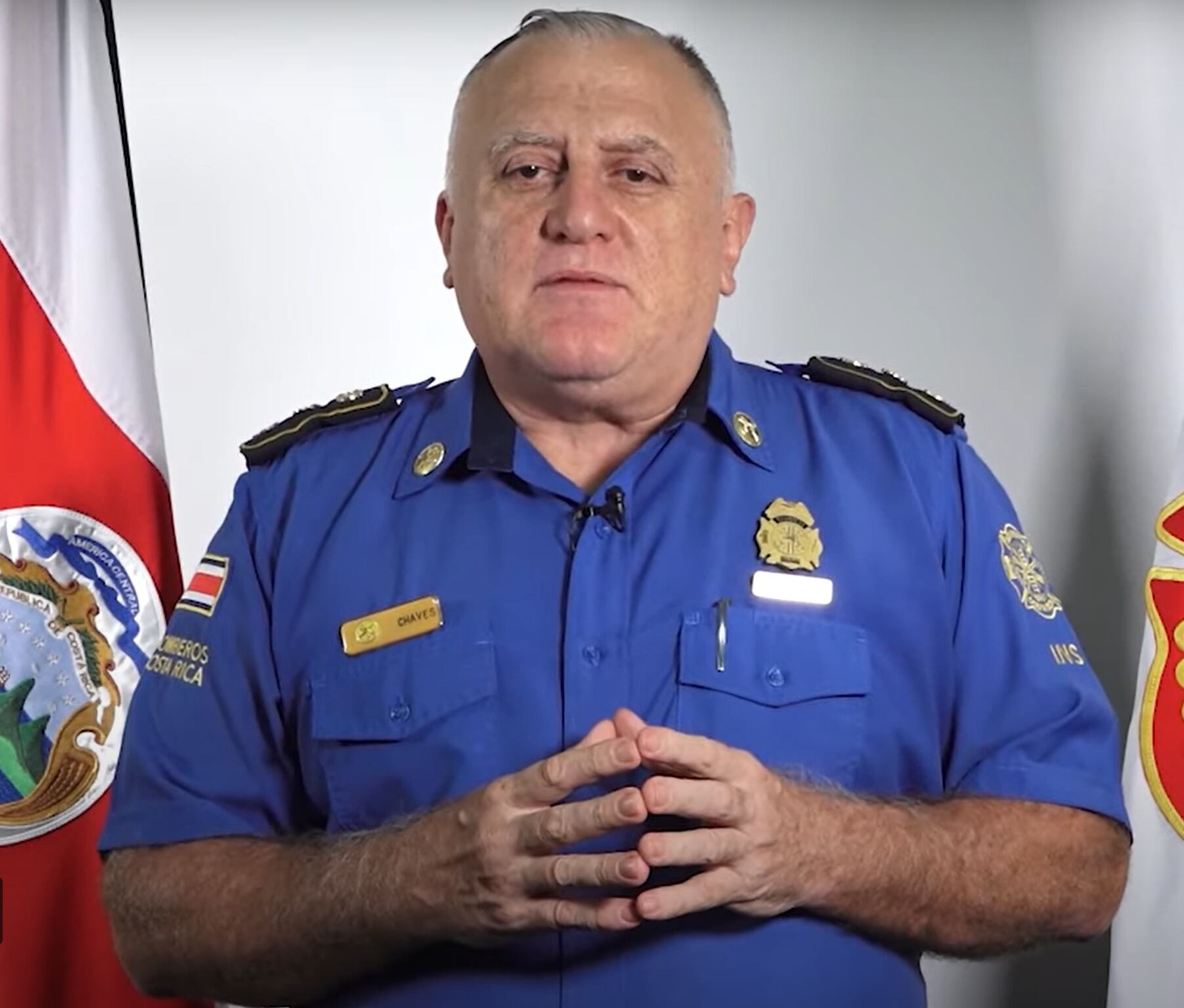 Héctor Chaves, director de Bomberos. Foto Bomberos (Captura de pantalla)